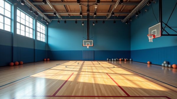 Terrain de basket intérieur : aménagement et normes